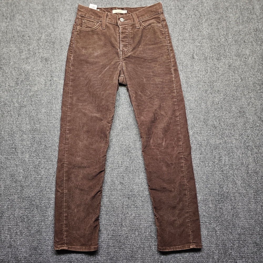 Levis Premium Wedgie Straight Corduroy Pants Brown W26 L28 34964-0174